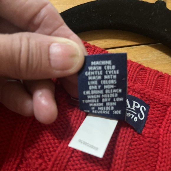 Chaps Cable Knit Sweater Vest RED Boys L 14/16 100%cotton - Picture 8 of 8